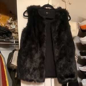 Women's Black Faux Fur Vest